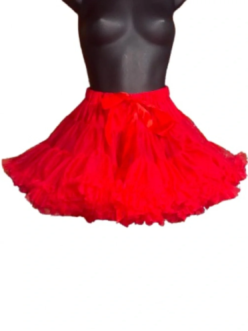 Tutu Couture red tiered tulle tutu petticoat skirt  voluminous ruffled layers